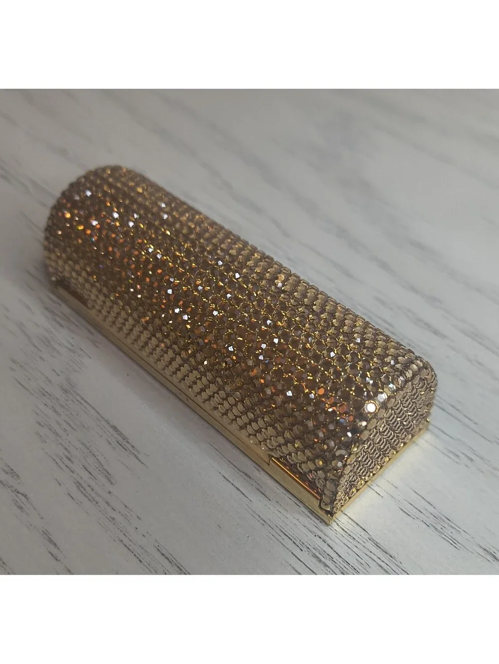 RARE Judith Leiber Swarovski Roses Floral Crystal Lipstick Case